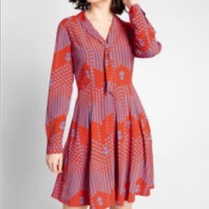 ModCloth Pleasant Confidence Tie-Neck Dress